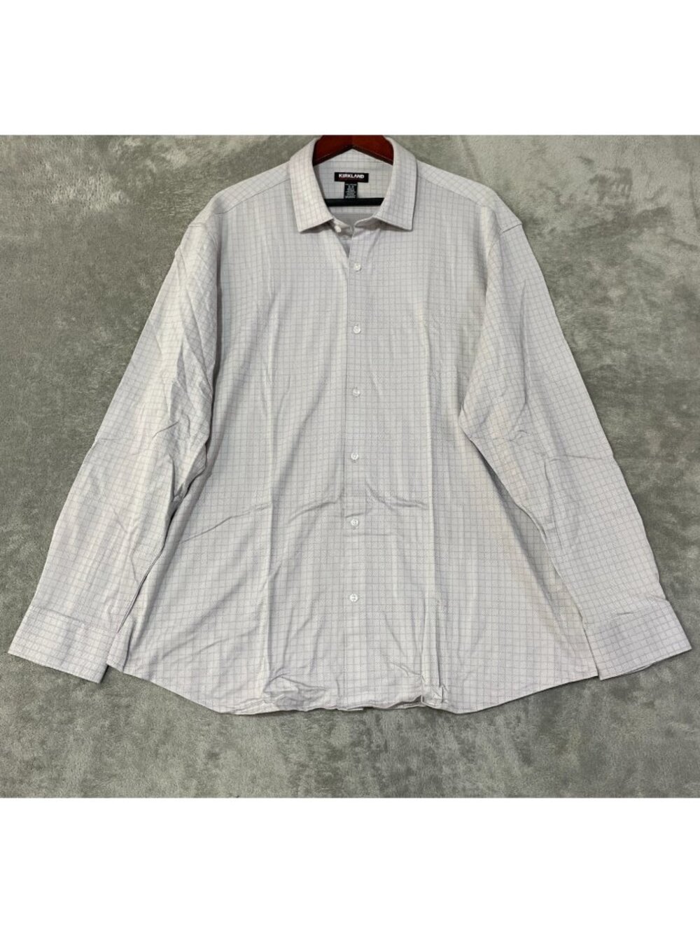 NWT Kirkland Signature Men's XXL Gray Knit Button Up Shirt Modern Fit